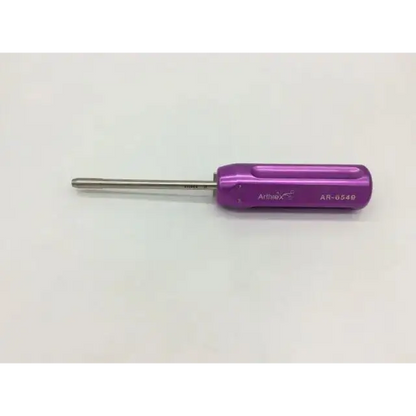 Arthrex ar-6549 reusable purple obturator surgical screwdriver with aluminum handle and metallic shaft for medical use