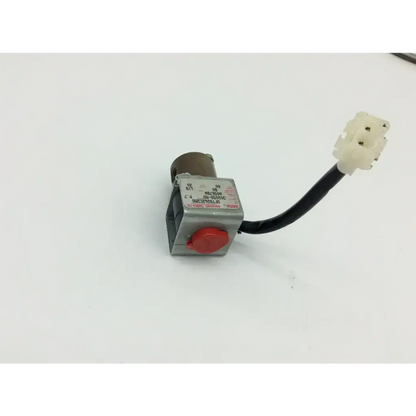 Asco uft8262c2mo new solenoid valve silver rectangular with red push-button black wiring and white connector