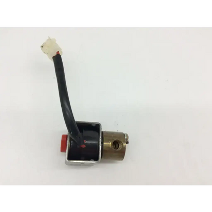 Asco uft8262c2mo solenoid valve ignition coil in black and silver with red button black wiring and brass terminal