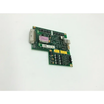 Green circuit board converter board with pink component and black integrated circuits for ascom 4-0694-9500