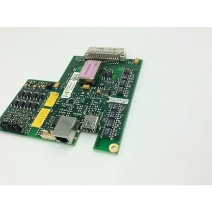 Ascom 4-0694-9500 converter board showing green circuit board with black and yellow components and ethernet port