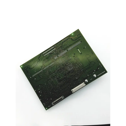 Green rectangular circuit board with silver traces and connectors ascom rechboa a21a9615 for electronic applications