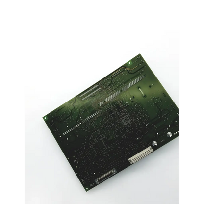 Green printed circuit board with silver connectors and solder points of ascom rechboa a21a9615 model