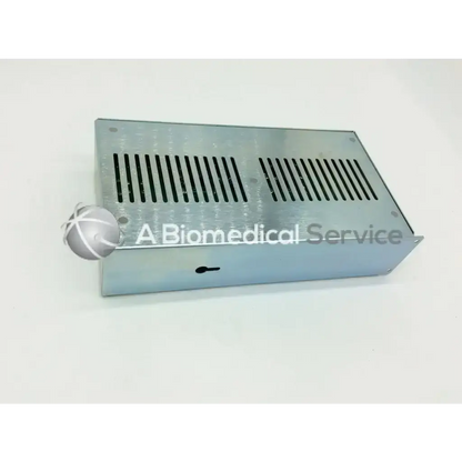 Silver metallic asp sterrad rev b distribution rectangular device with horizontal ventilation slits and keyhole on side