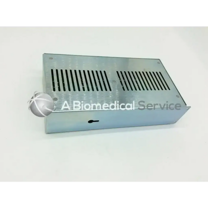 Silver metallic asp sterrad rev b distribution rectangular device with ventilation slits and front keyhole distribution assy