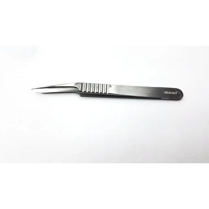 Assi surgical forceps d-5az silver stainless steel polished with straight tip made and textured grip handle