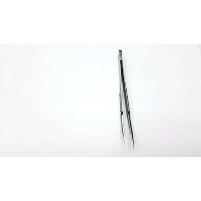 Assi surgical forceps d-5az silver precision tweezers with straight tip made stainless steel polished finish and textured grip