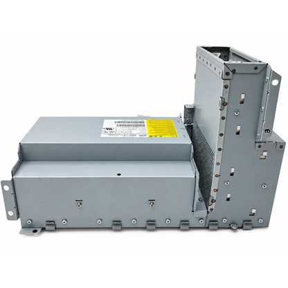 Gray metal astec aa23900l 422w power supply with yellow warning label and barcode sticker on back main pca board