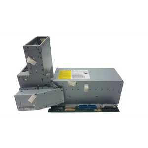 Gray metal astec aa23900l 422w power supply with yellow warning label and main pca board fasteners visible