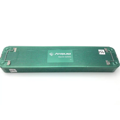 Green perforated metal atrium 26004 vascular systems tunneler instrument set tray for surgical use