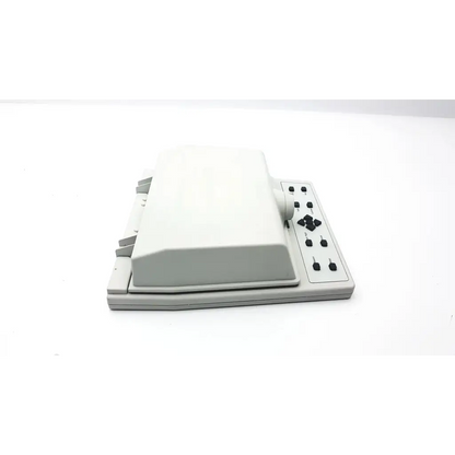 Gray plastic remote control with black buttons and directional pad for audioscan verifit model vf-1 hearing aid analyzer