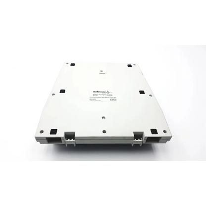 White plastic audioscan verifit model vf-1 hearing aid analyzer adapter with black mounting brackets and screw holes