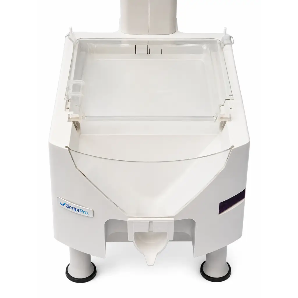Avery Weigh-Tronix eyecon 9400 visual counting medical equipment with white scriptpro device and clear plastic dispensing tray
