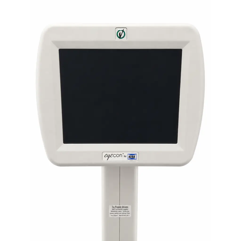 White eyecon handheld ophthalmic device with rectangular screen by avery weigh-tronix for visual counting medical equipment