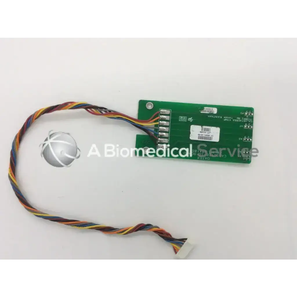 Green circuit board with silver connectors and multi-colored twisted cable for datex cassette id board anesthesia machine