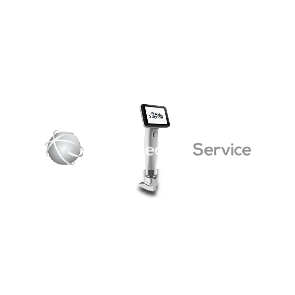 A sleek silver axia hdview d-series video laryngoscope with touchscreen and ergonomic handle for biomedical service