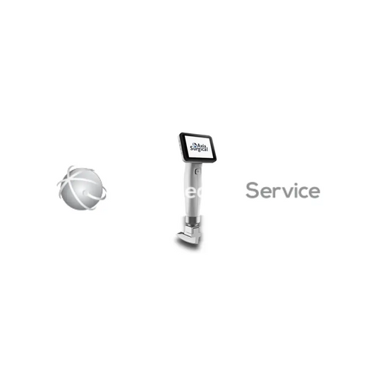 A sleek silver axia hdview d-series video laryngoscope with touchscreen and ergonomic handle for biomedical service