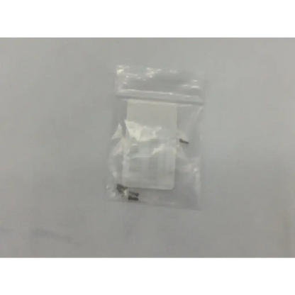 A clear plastic bag containing several small dark metallic lockscrew ad5-321 121322sm screws for secure fastening