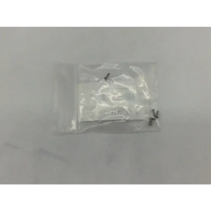 A clear plastic bag containing several shiny silver metallic lockscrew ad5-321 screws for secure fastening