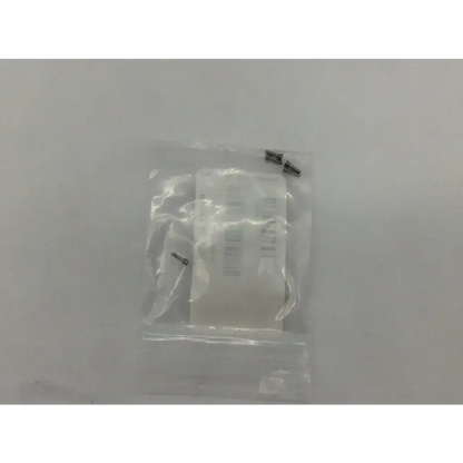 Clear plastic bag with white rectangular component and metallic screws for lockscrew ad5-321 121322sm AXS 56-17505