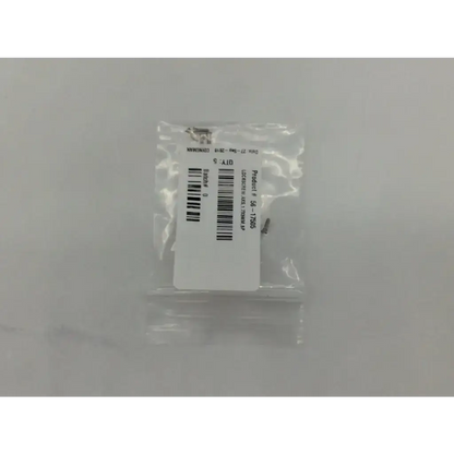 A small metallic lockscrew ad5-321 121322sm in a clear plastic package with a white label for secure fastening