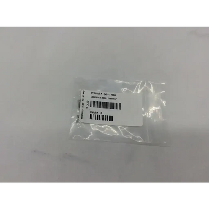 A clear plastic bag containing a metallic axial lockscrew ad5-319 product 56-17508 for axs 56-17506 use