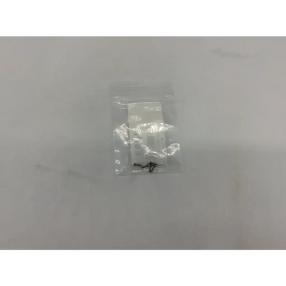A clear plastic bag containing several small black lockscrews ad5-319 model axs 56-17506 for secure fastening