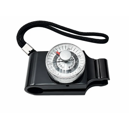 B&L Engineering biomed certified analog pinch gauge with black plastic stopwatch dial and black braided wrist strap