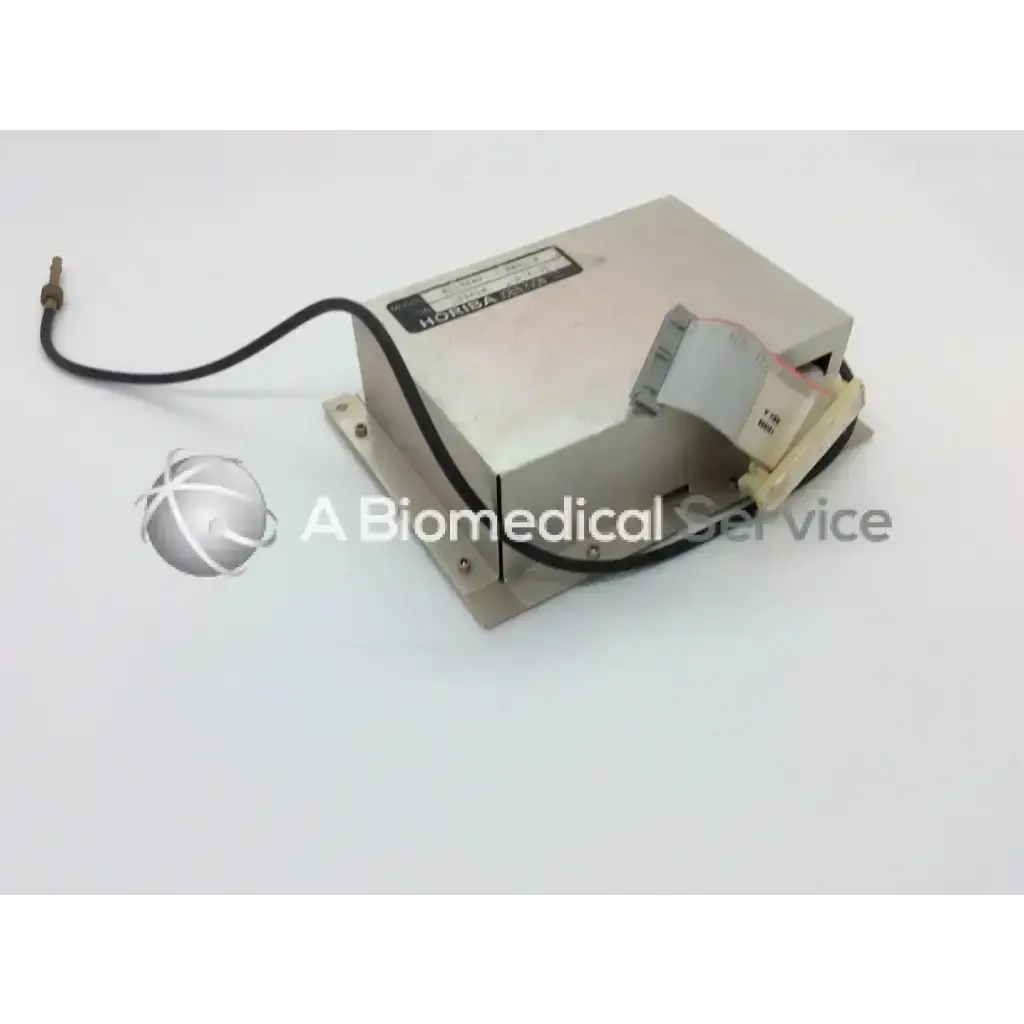 Silver metallic rectangular b119849 horiba spectrometer with black cable and beige connector attachment