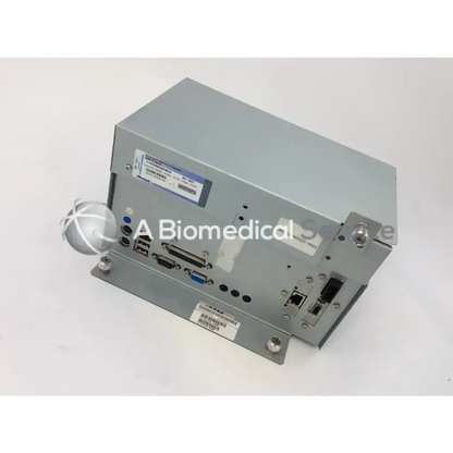 Silver metallic dell x08 industrial computer enclosure b23-03691 with multiple ports and pro embedded white component attached