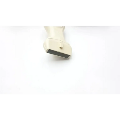 Cream-colored bard 9770033 vascular ultrasound transducer with rectangular black sensor face and ergonomic design ad4-25