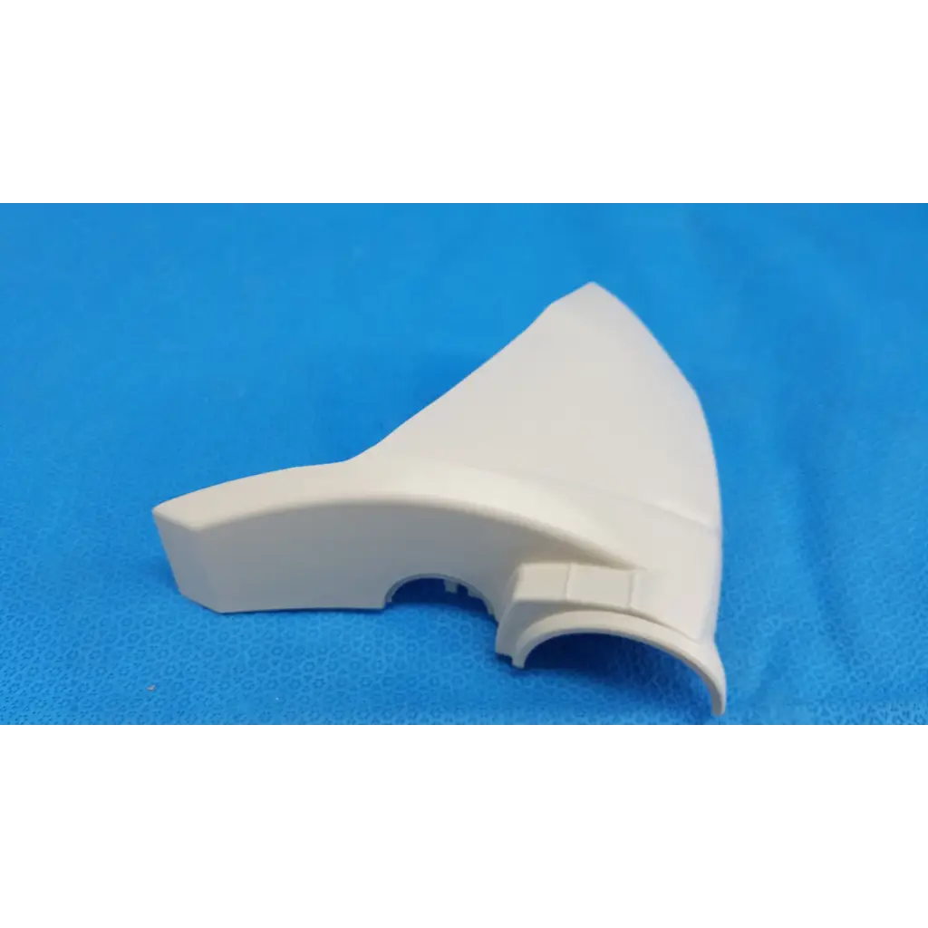 White plastic base arm joint cover for left side of Topcon TRC-NW8 retinal camera front fender housing