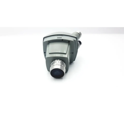 Gray metallic Bausch & Lomb 0.7x-3x microscope head stereozoom with prominent objective lens and adjustable focus ring