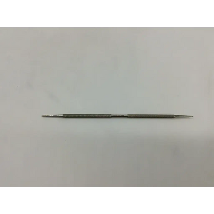 Silver metal dual-ended precision surgical instrument ac4-129 with textured grip handles by bausch & lomb 54246