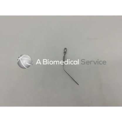 Silver metallic bausch n1698 schuknecht suction tube 24 gauge with curved slender tip and textured handle