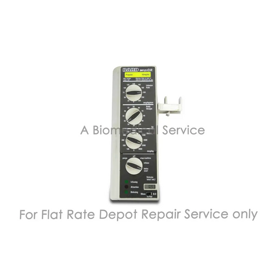 Gray and black bard baxter infusor infusion pump with four rotary dials for precise fluid control repair service
