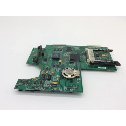 Green bayer circuit board 99400833 with black and silver electronic components for reliable electronic applications