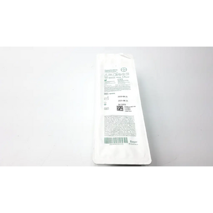 White plastic bayer disposable mri kit package with check valve sqk 65vs and regulatory labeling for medical use