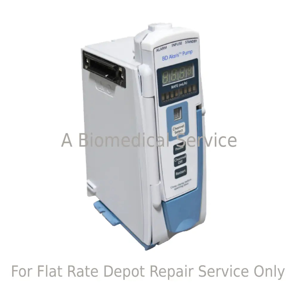 White and blue bd carefusion alaris 8100 pump module with digital display and buttons for medical equipment repair service