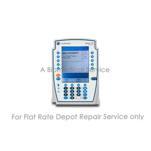White rectangular carefusion alaris pcu medical device with blue and gray buttons for repair service use