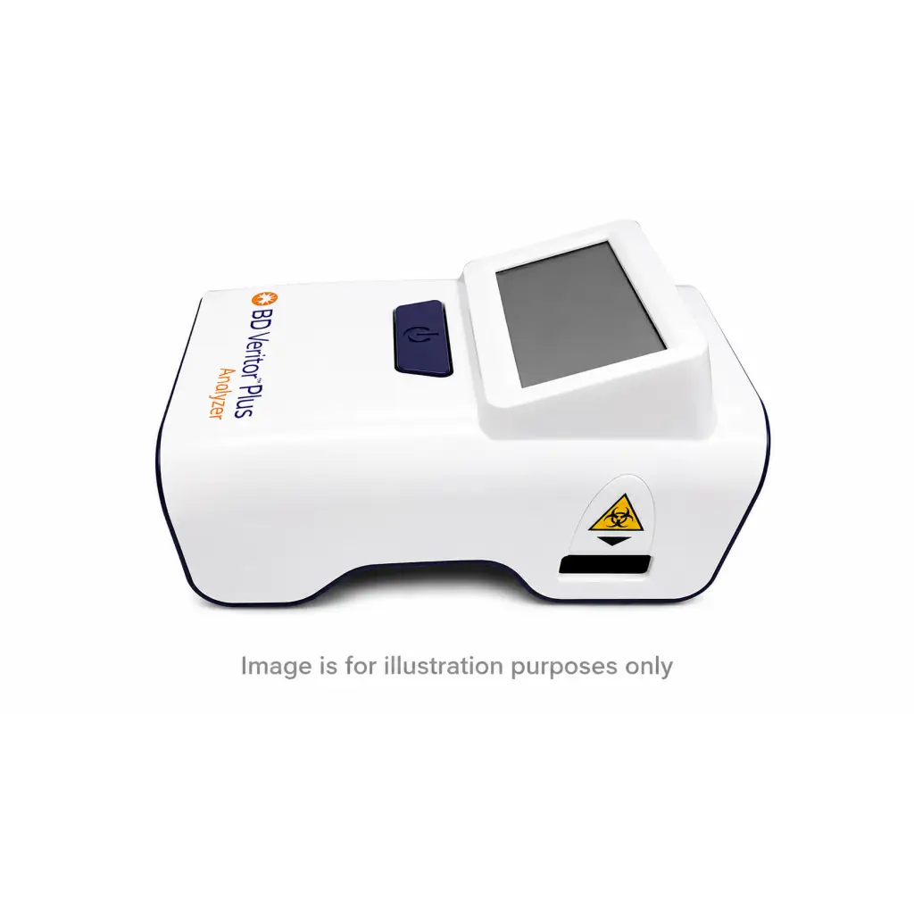 White bd veritor plus analyzer ref 256066 automated diagnostic device with small screen and navy blue power button repair service