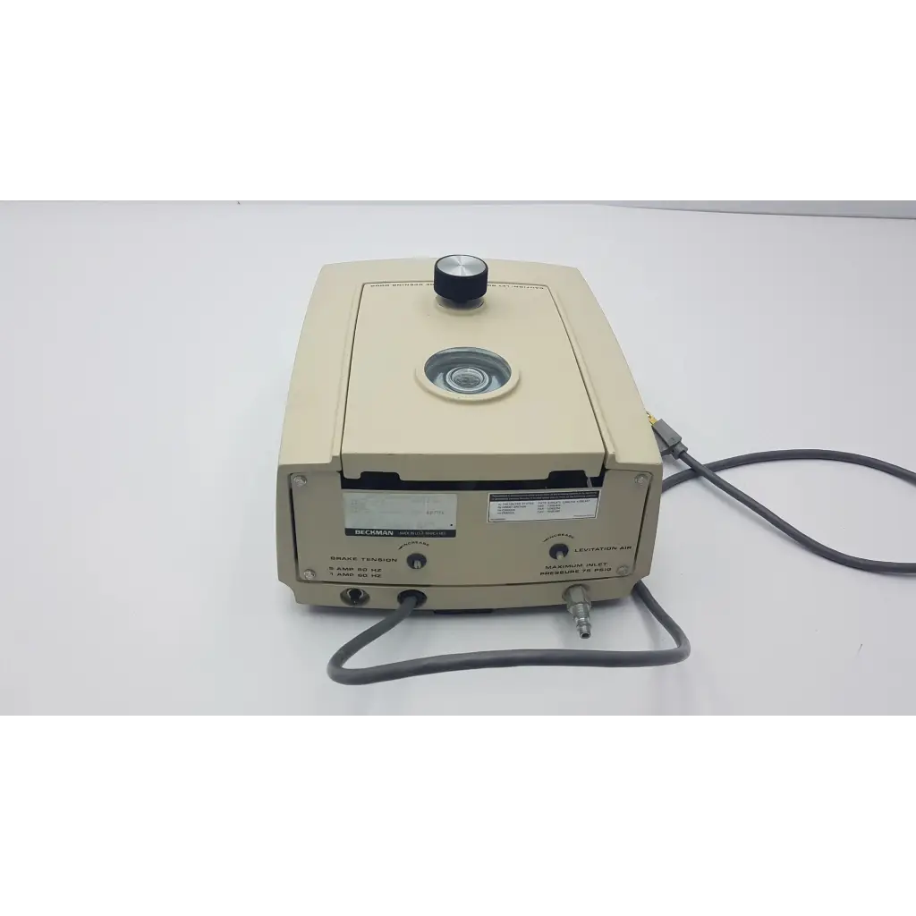 Beige rectangular dental handpiece with black knob and labeled ports for beckman airfuge air-driven ultracentrifuge 340400