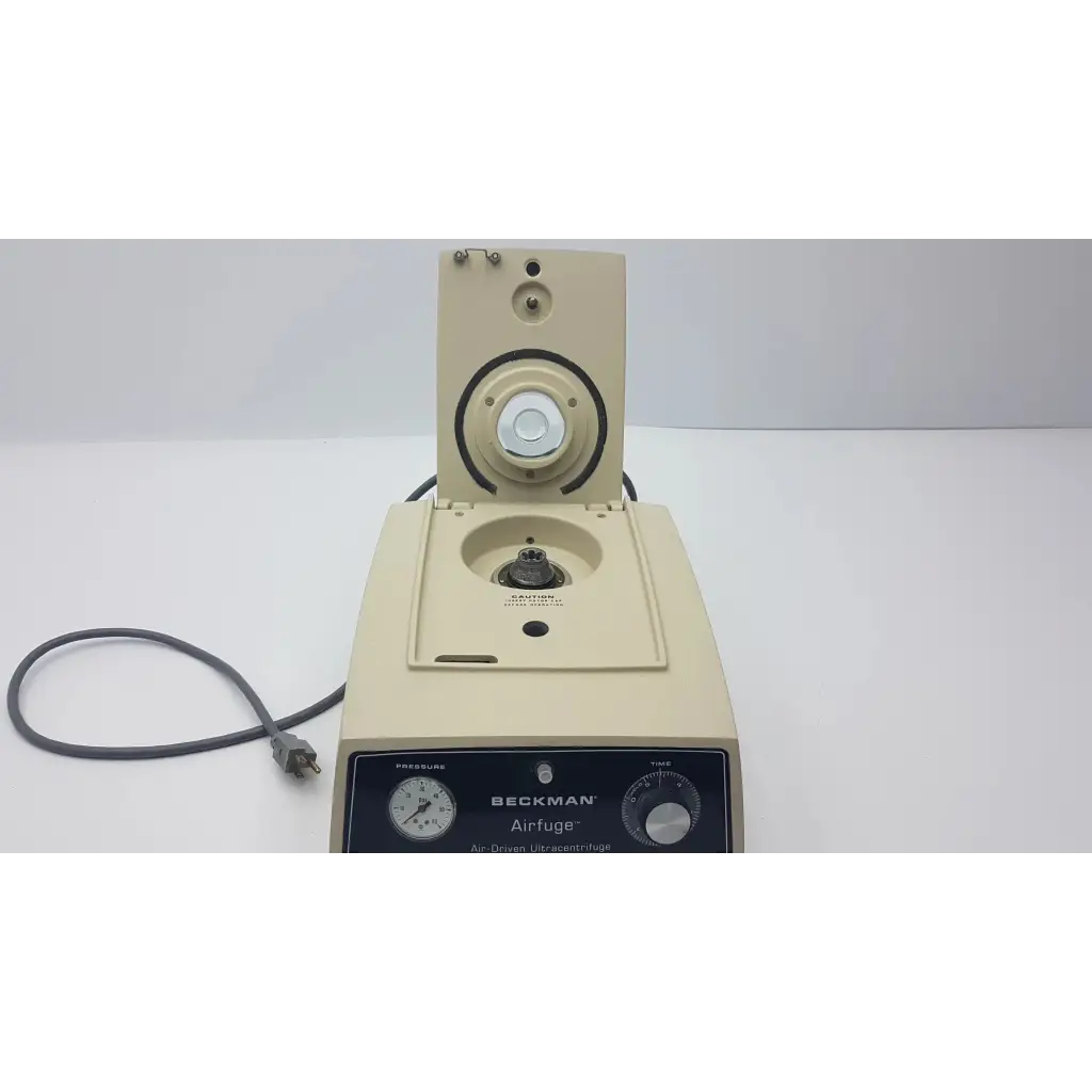 Bechman airfuge air-driven ultracentrifuge 340400 with beige casing and black control panel for laboratory use