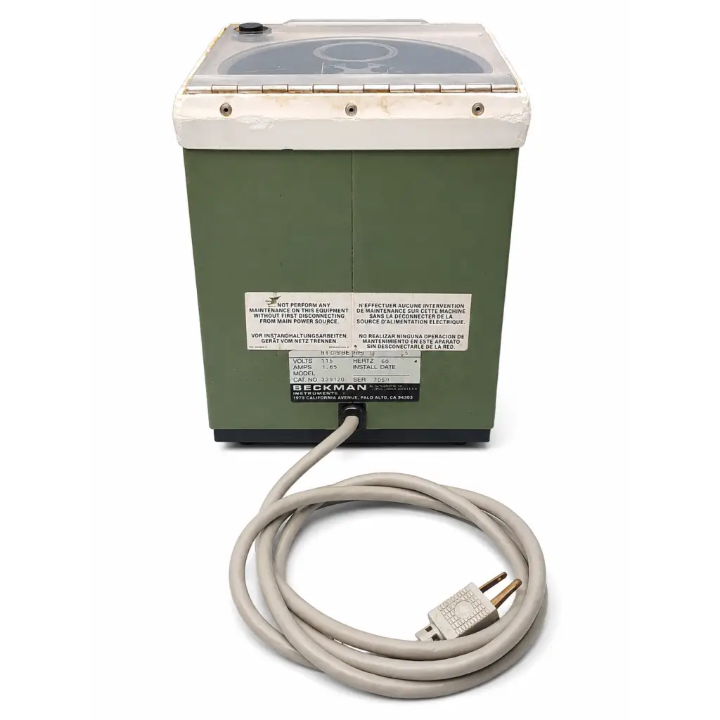 Olive green industrial-grade ferkman ultrasonic cleaner with clear lid and beige cord for biomed certified microfuge b laboratory use