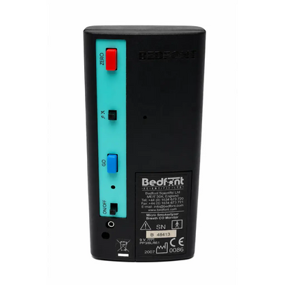 Black rectangular bedfont micro smokerlyzer breath co monitor biomed certified device for smoking analysis