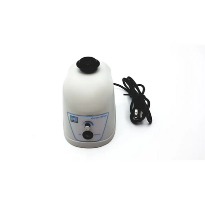 White plastic benchmark scientific bv1000 vortex mixer with black top and power cord for laboratory use