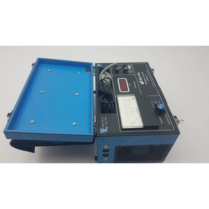 Blue bio-tek 901 diathermy analyzer with black control panel digital display and analog meter for precise analysis