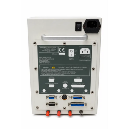 Biomed certified BIO-TEK ida-4 white infusion device analyzer back with silver handle and multiple blue db9 ports