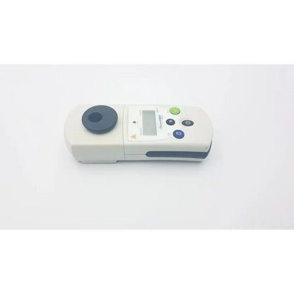 Biomerieux densichek plus handheld white and gray colorimeter with digital display and circular sensor for biological density measurement