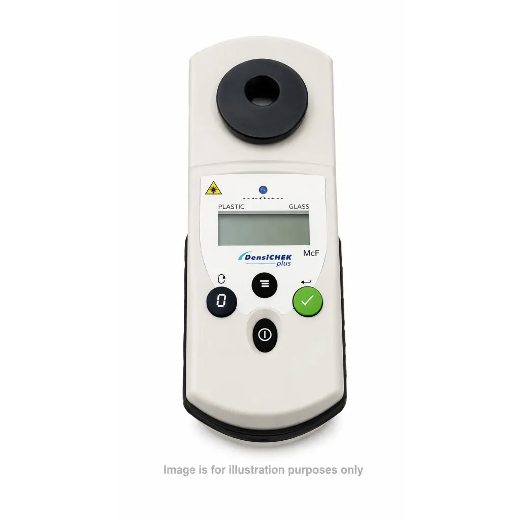 BioMérieux DensiCHEK plus biological density meter with white body black sensor and green confirmation button refurbished
